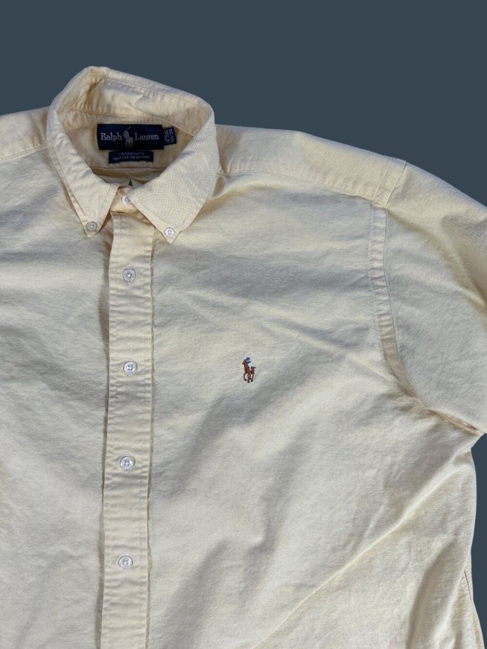 Ralph Lauren Yarmouth Yellow Shirt Preppy Mens 16 1/2 - 34 Cotton Button Down